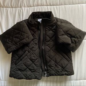 cropped black puffer jacket by Princess Polly